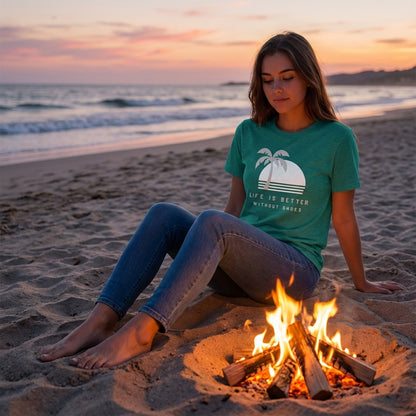 No Shoes Island Beach Tee