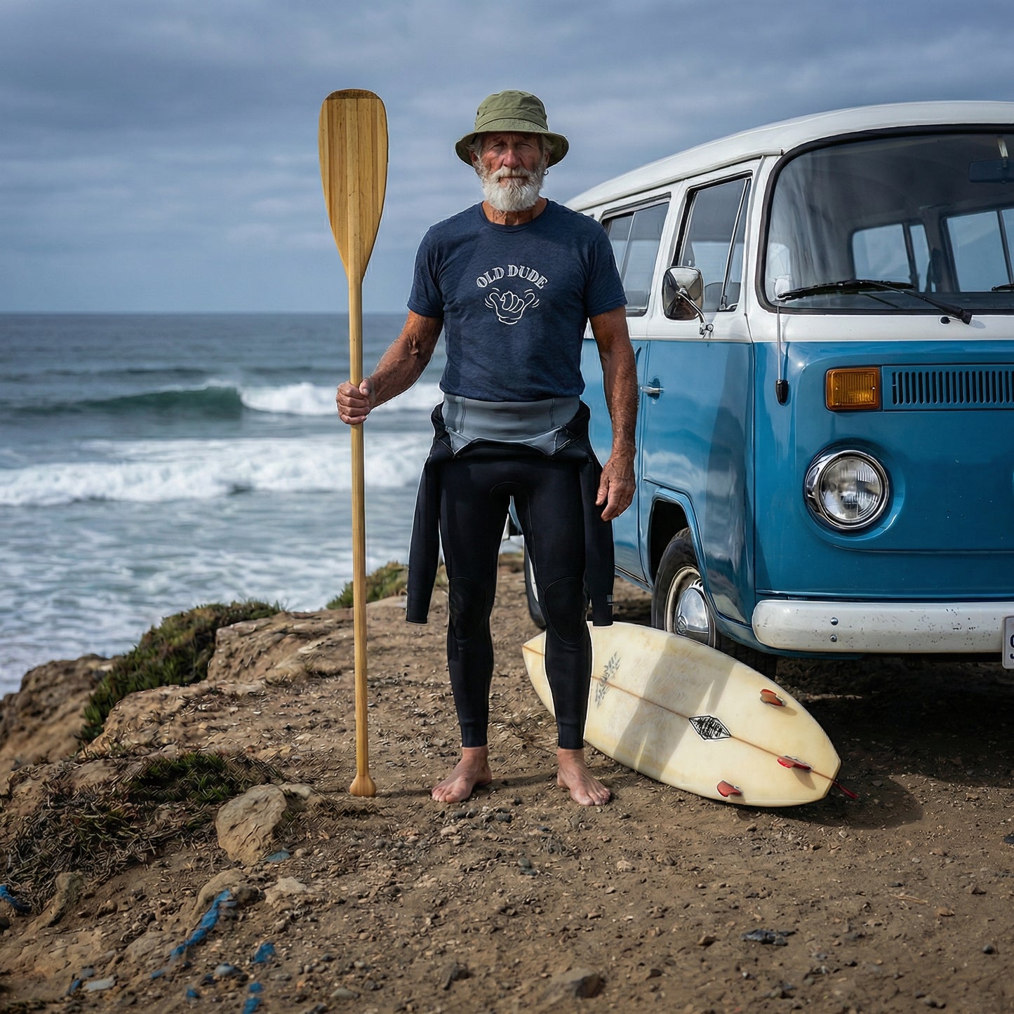 Old Dude Beach Surf Lifestyle Tee