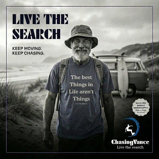 The Best Things In Life Aren't Things Heavyweight Tee - Back Print