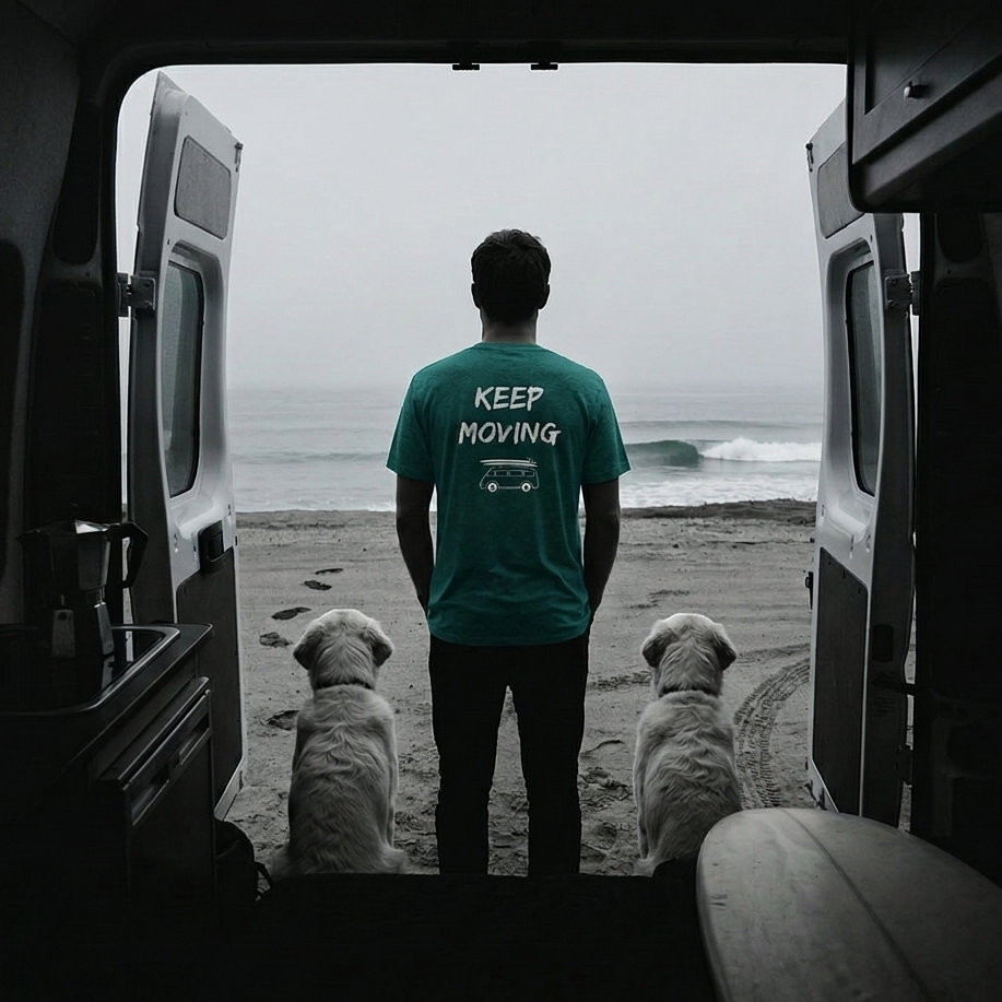 Keep Moving Lightweight Travel Lifestyle Tee - Back Print