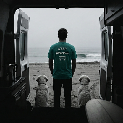 Keep Moving Lightweight Travel Lifestyle Tee - Back Print