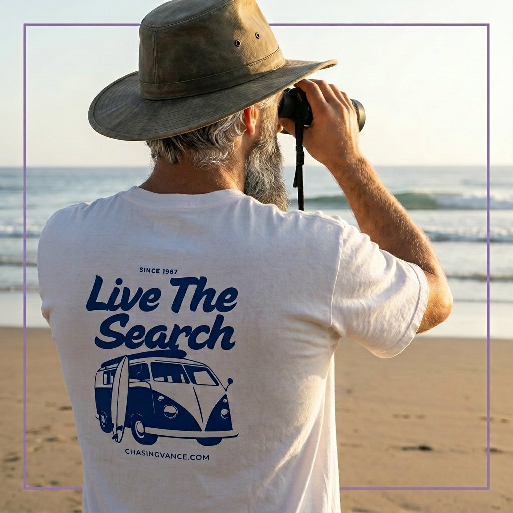 Premium Embroidered Live The Search Back print Heavyweight Tee
