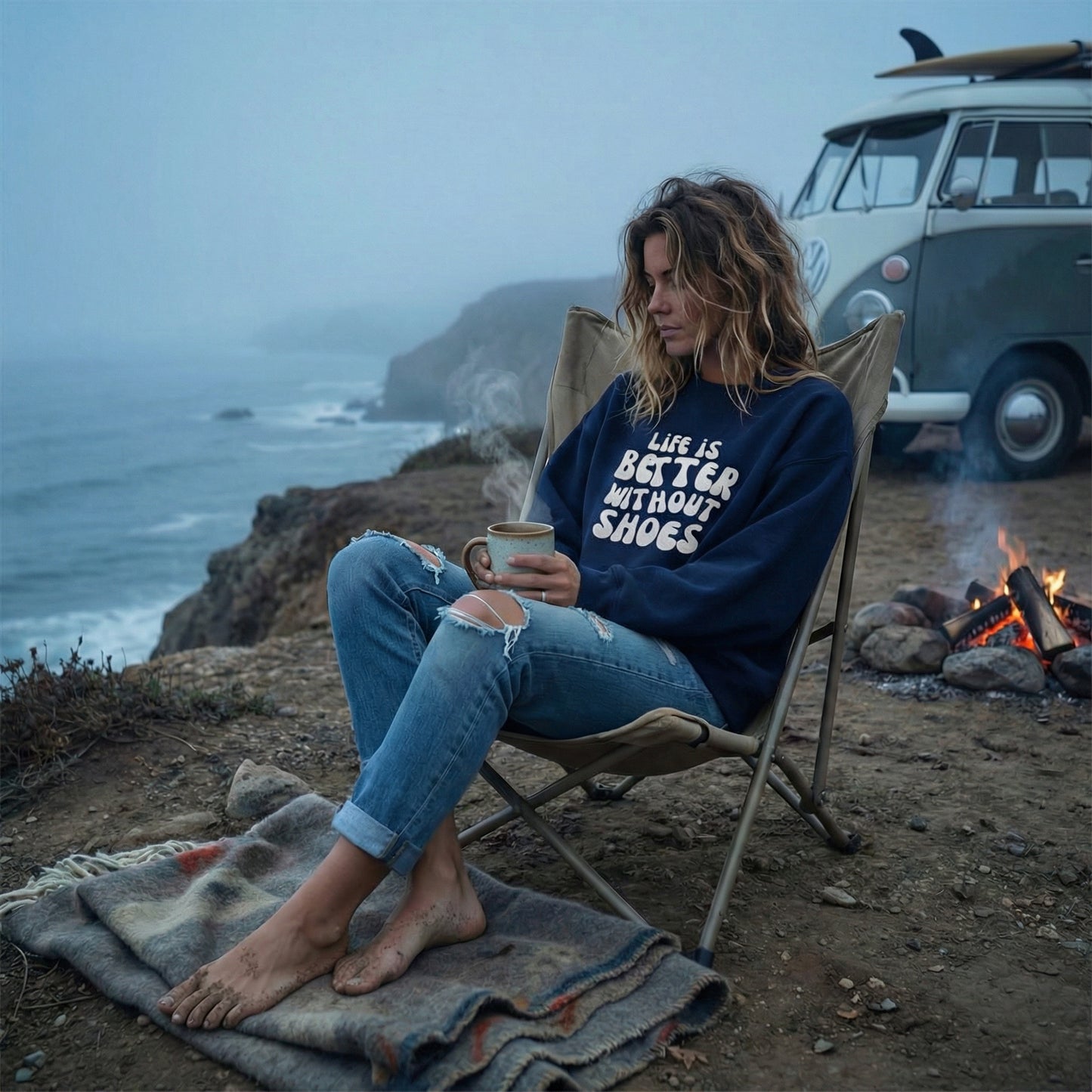 Life Is Better Without Shoes Premium Sweatshirt