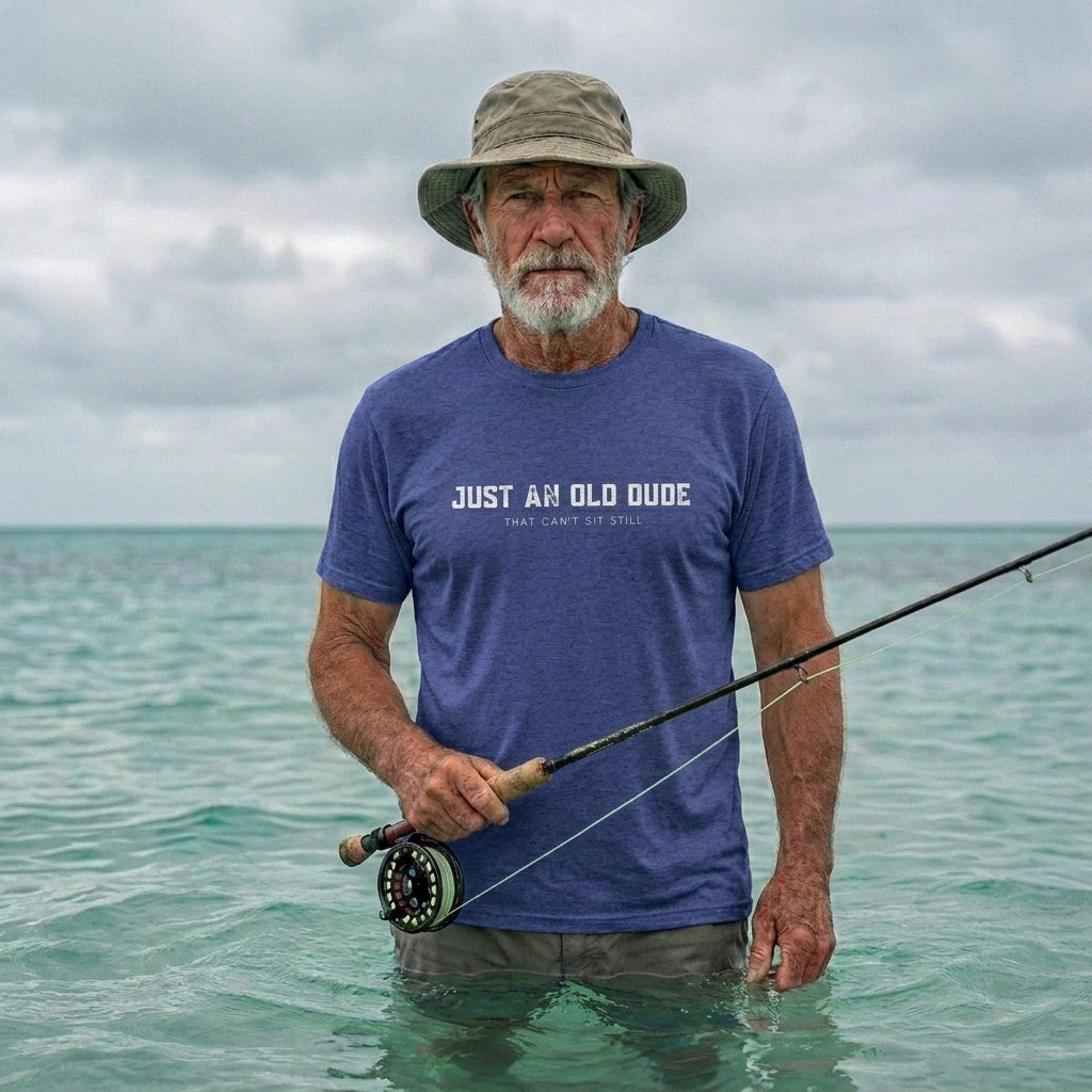 Just An Old Dude Premium Lightweight Tee - Front Print
