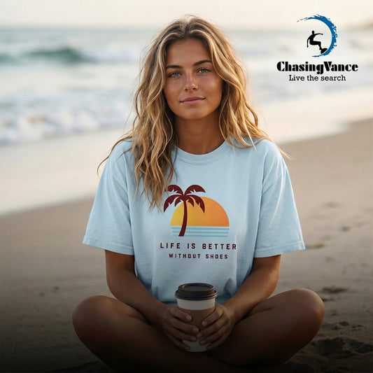 No Shoes Island Beach Heavyweight Tee