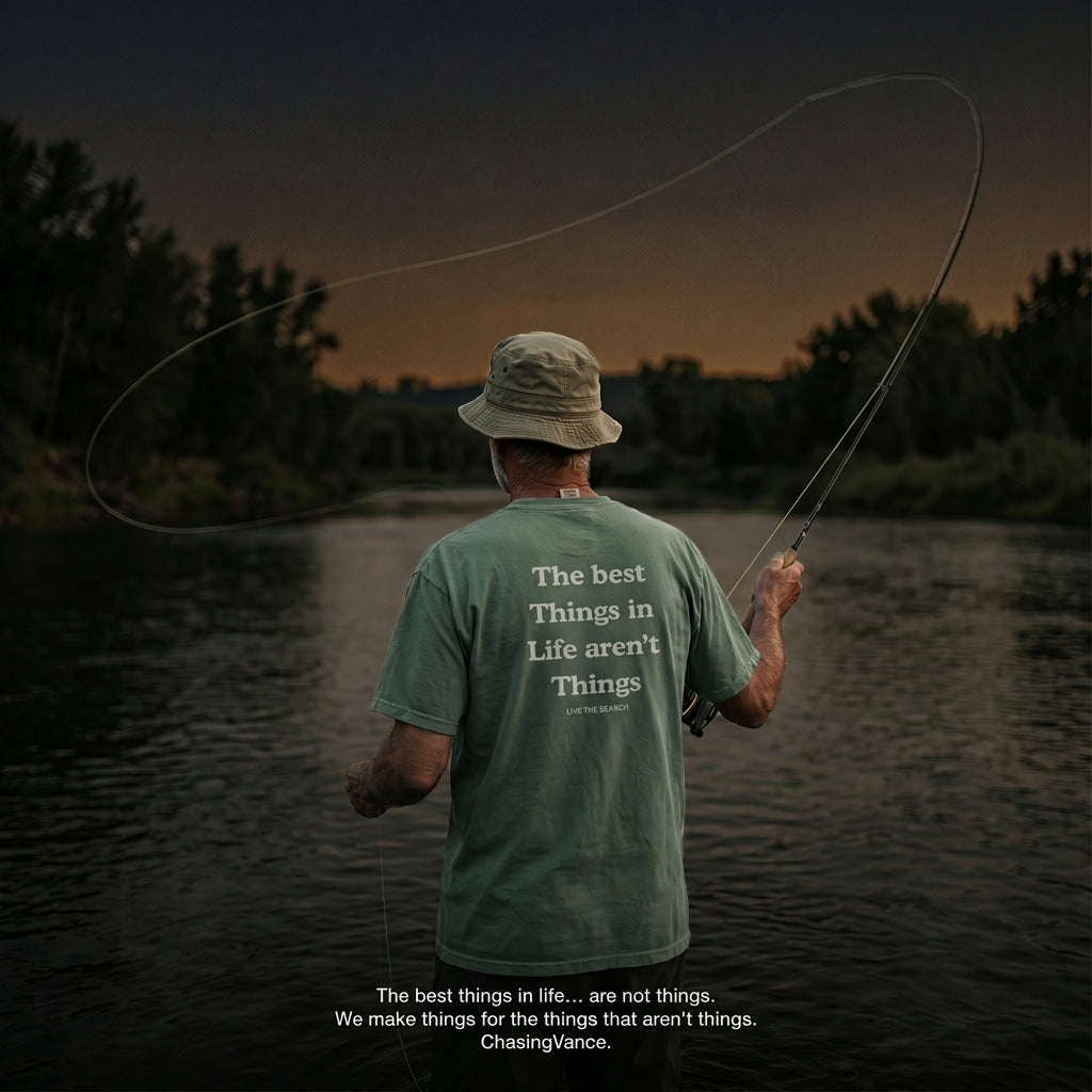 The Best Things In Life Aren't Things Heavyweight Tee - Back Print