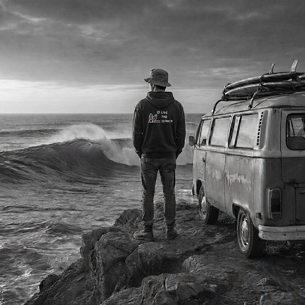 Premium Live The Search Surf Hoodie Back Print