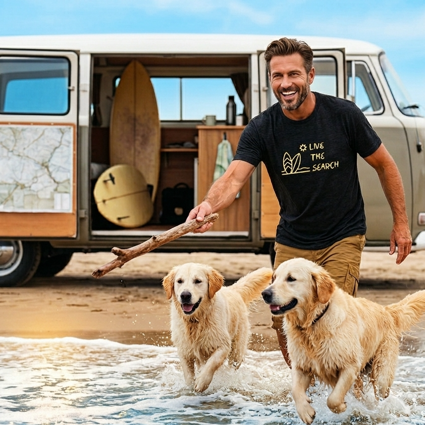 Live The Search Lightweight Adventure Surf Tee