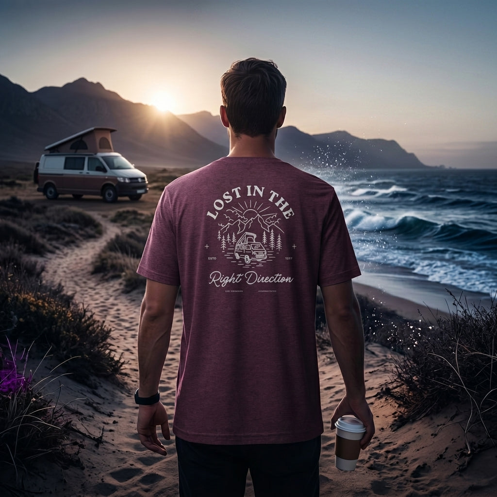 Lost In The Right Direction Lightweight Travel Tee
