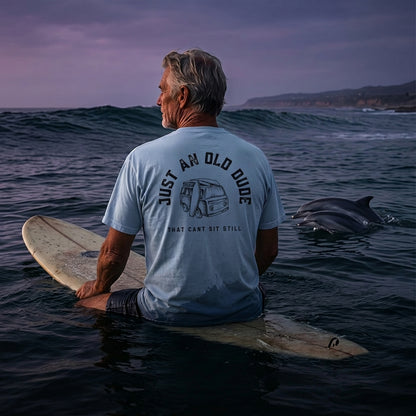 Premium Old Dude Heavyweight Adventure Tee - Back Print