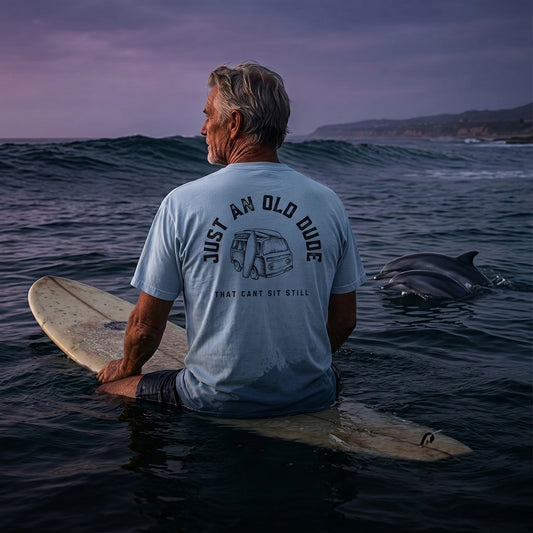 Premium Old Dude Heavyweight Adventure Tee - Back Print