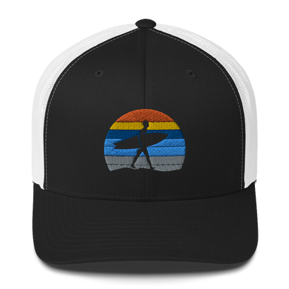 retro-trucker-hat-black-white-front